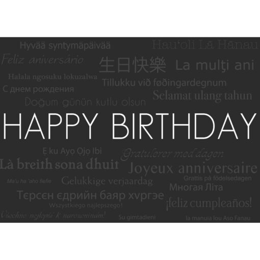 Horizontal Black Happy Birthday Everyday Greeting Card (5"x7")-1