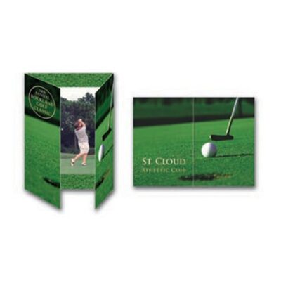 Vertical Golf Gatefold Event Folder (4"x6")-1