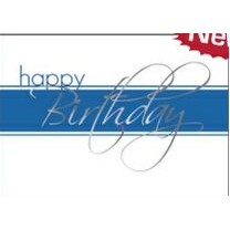 White & Blue Happy Birthday Everyday Greeting Card (5"x7")-1
