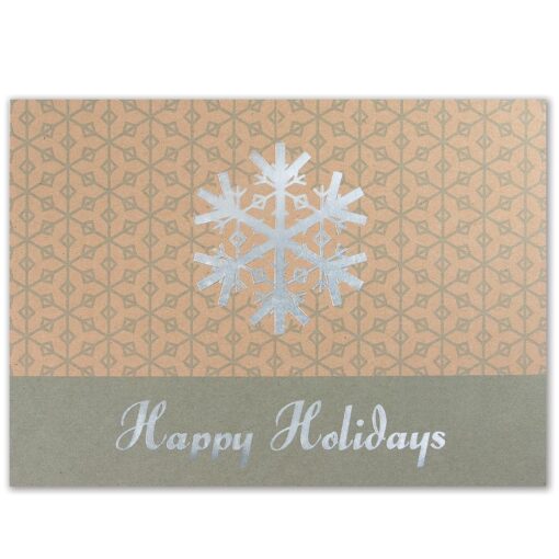 Premium-Green w/Silver Snowflake Holiday Greeting Card (5"x7")-1