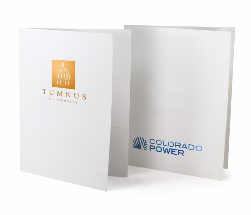 Custom 1 Color Foil-Stamped Pocket Folder-Standard White Paper