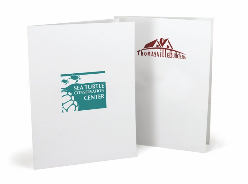 Custom 2 Color Foil-Stamped Pocket Folder-Standard White Paper