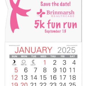 Custom Awareness Ribbon Shape Value Stick Adhesive Calendar