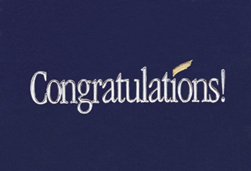 Custom Blue Congratulations Everyday Note Card (3 1/2"x5")