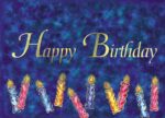 Custom Blue Happy Birthday Candles Everyday Greeting Card (5"x7")