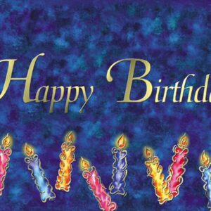 Custom Blue Happy Birthday Candles Everyday Greeting Card (5"x7")