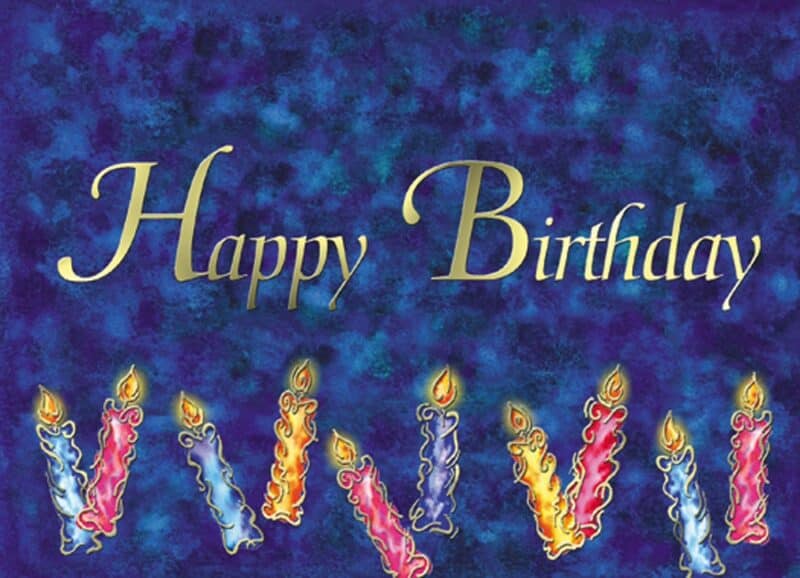 Custom Blue Happy Birthday Candles Everyday Greeting Card (5"x7")