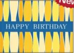 Custom Blue Happy Birthday w/ Yellow Candles Everyday Greeting Card (5"x7")