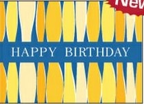 Custom Blue Happy Birthday w/ Yellow Candles Everyday Greeting Card (5"x7")