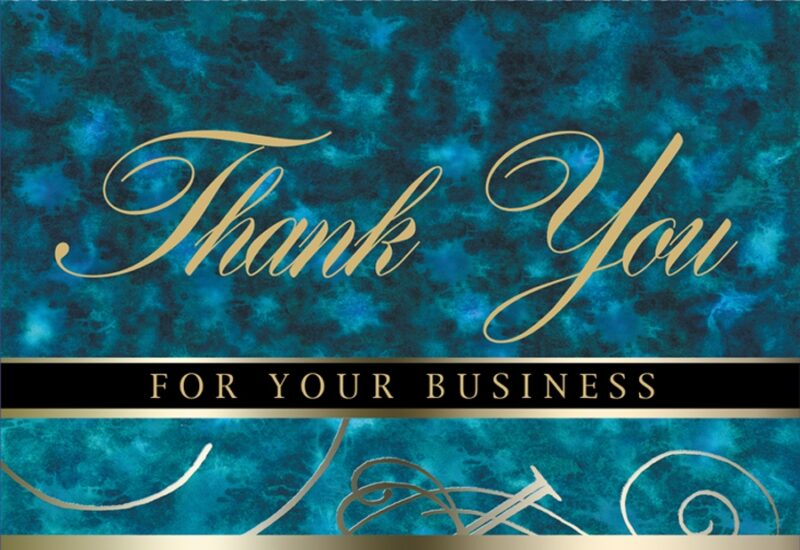 Custom Blue Marble Thank You Everyday Note Card (3 1/2"x5")
