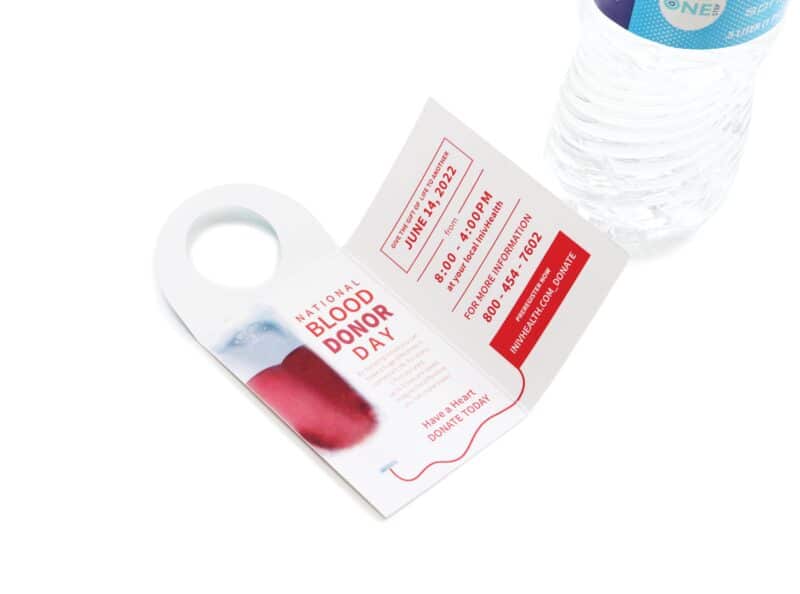 Custom Brochure Bottle Hanger - 1