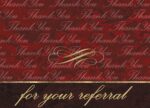 Custom Burgundy Marble Referral Business Everyday Note Card (3 1/2"x5")