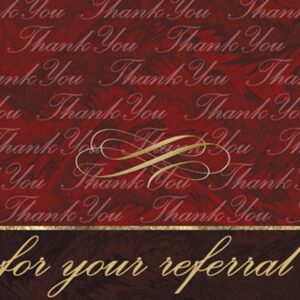 Custom Burgundy Marble Referral Business Everyday Note Card (3 1/2"x5")