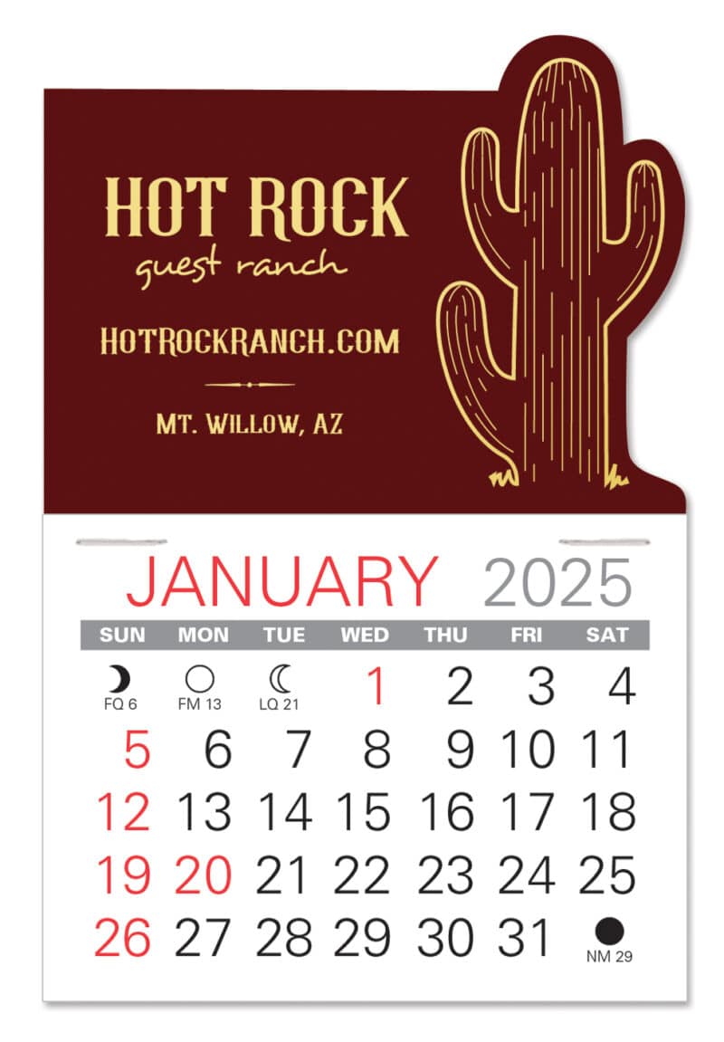 Custom Cactus Shape Value Stick Adhesive Calendar