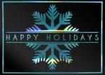 Custom Classic-Blue Snowflake Holiday Greeting Card