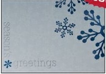 Custom Classic-Blue Snowflakes on Silver Holiday Greeting Card