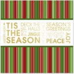 Custom Classic-Green & Gold Stripes Holiday Greeting Card