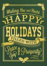Custom Classic-Happy Holidays Vintage Holiday Greeting Card