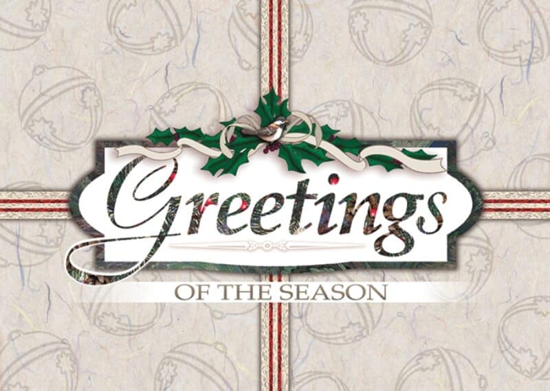 Custom Classic-Holiday Present with Greetings Holiday Greeting Card (5"x7")