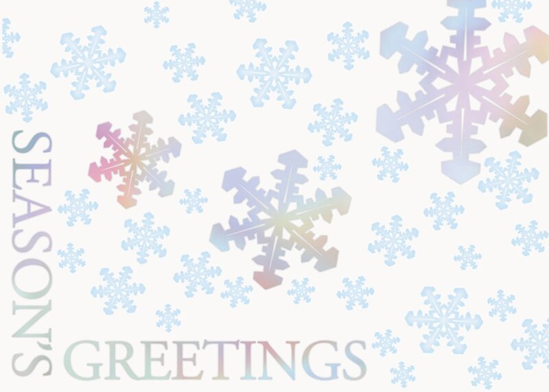 Custom Classic-Holographic Foil Snowflakes Holiday Greeting Card