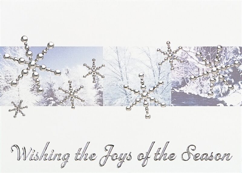 Custom Classic-Silver Snowflakes Holiday Greeting Card