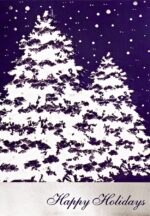 Custom Classic-Snow Covered Trees Holiday Greeting Card