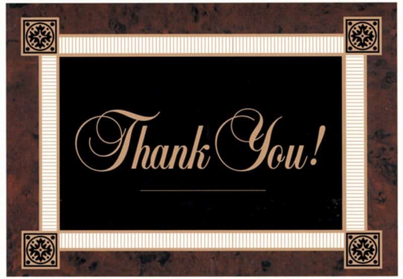 Custom Classic Thank you Everyday Note Card (3 1/2"x5")