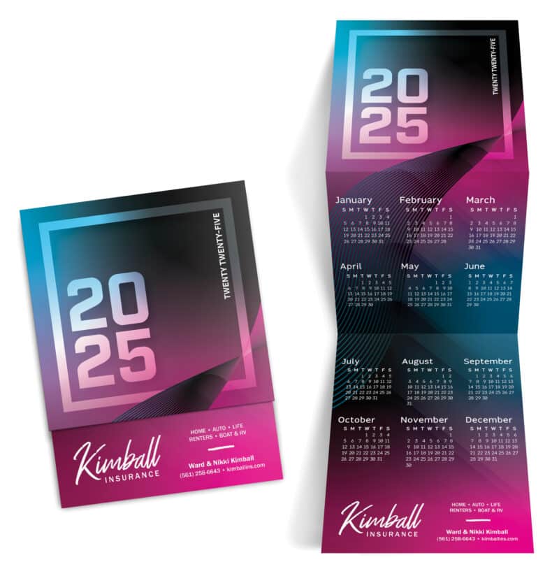 Custom Color Blocks Trifold Calendar