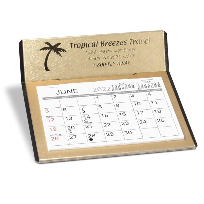Custom Crest Desk Calendar
