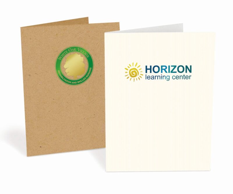 Custom Foil Stamped Pocket Folders - Classic Papers - 2 Color Imprint