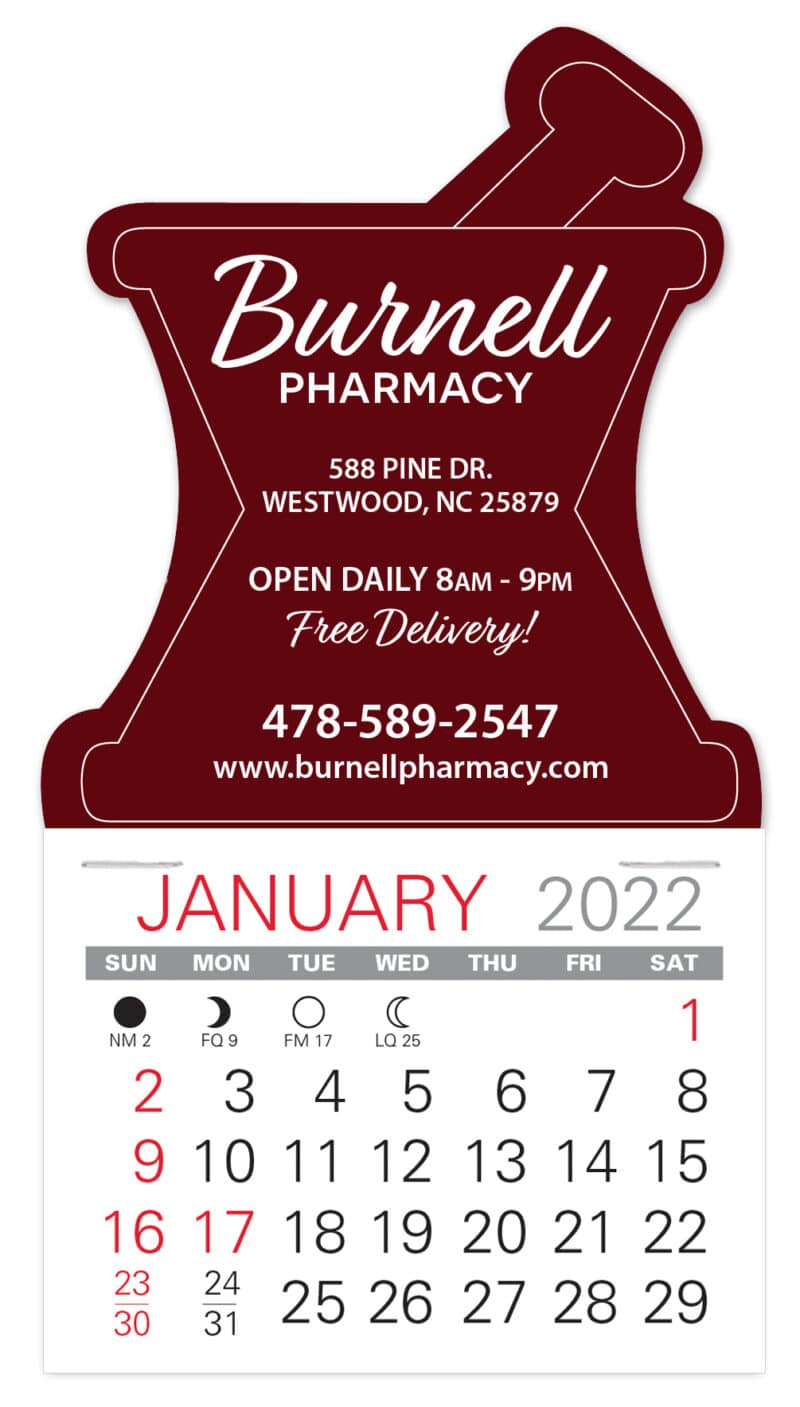 Custom Mortar & Pestle Easy Stick Calendar