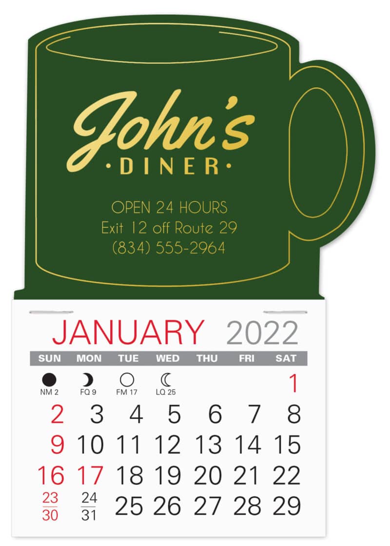 Custom Mug Shape Easy Stick Calendar