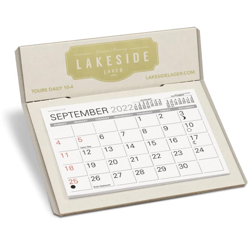 Custom Natural Premier Desk Calendar