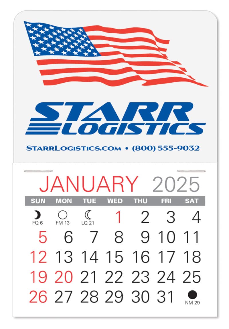 Custom Patriotic Value Stick Calendar