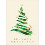 Custom Premium-Brush Stroke Tree Holiday Greeting Card