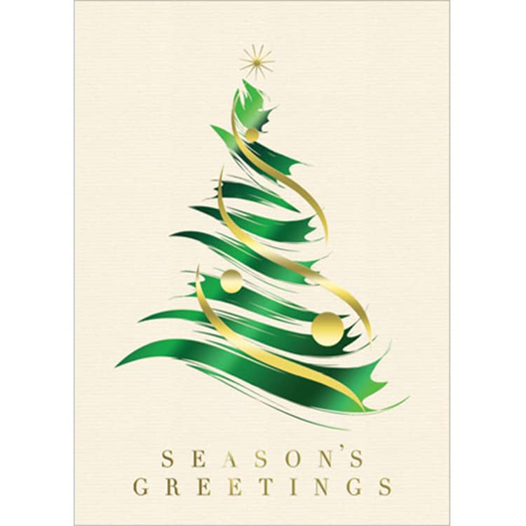 Premium-Brush-Stroke-Tree-Holiday-Greeting-Card-5727 Custom Premium-Brush Stroke Tree Holiday Greeting Card