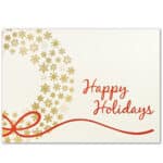 Custom Premium-Gold Snowflakes Wreath Holiday Greeting Card