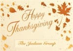 Custom Premium-Scattered Thanksgiving Leaves Greeting Card