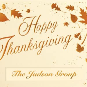 Custom Premium-Scattered Thanksgiving Leaves Greeting Card