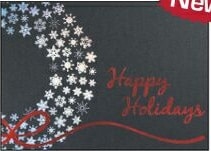 Custom Premium-Silver Snowflakes on Black Holiday Greeting Card