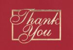 Custom Red & Gold Thank You Everyday Business Note Card (3 1/2"x5")