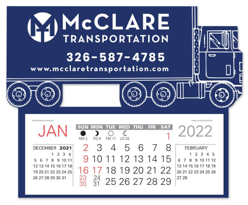 Custom Semi Truck Easy Stick Calendar