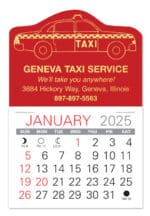 Custom Taxi Shape Value Stick Adhesive Calendar