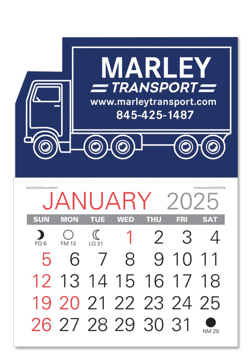 Custom Truck Shape Value Stick Adhesive Calendar