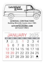 Custom Van Shape Value Stick Adhesive Calendar