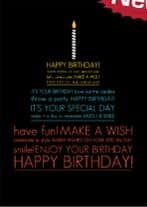 Custom Vertical Black Happy Birthday Everyday Greeting Card (5"x7")