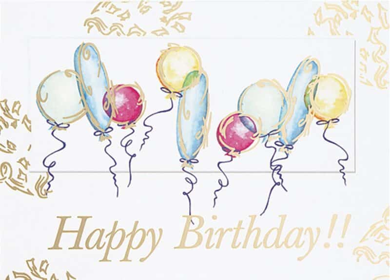 Custom White Happy Birthday Balloons Everyday Greeting Card (5"x7")