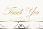 Custom White Thank You Referral Everyday Note Card (3 1/2"x5")