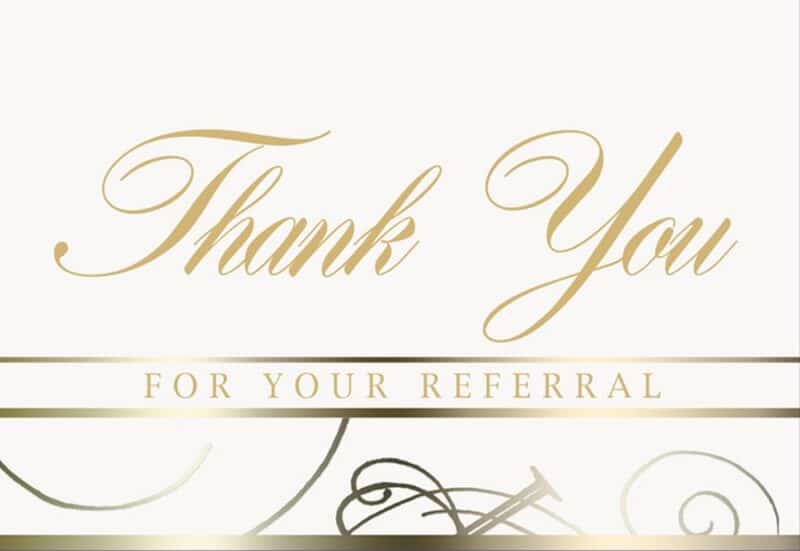 Custom White Thank You Referral Everyday Note Card (3 1/2"x5")