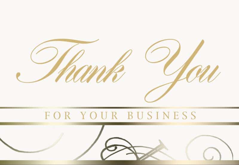 Custom White Thank You for Business Everyday Note Card (3 1/2"x5")